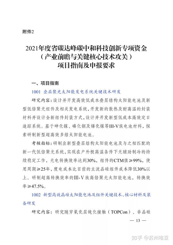 2021年省碳達峰碳中(zhōng)和科技創新專項資(zī)金項目！